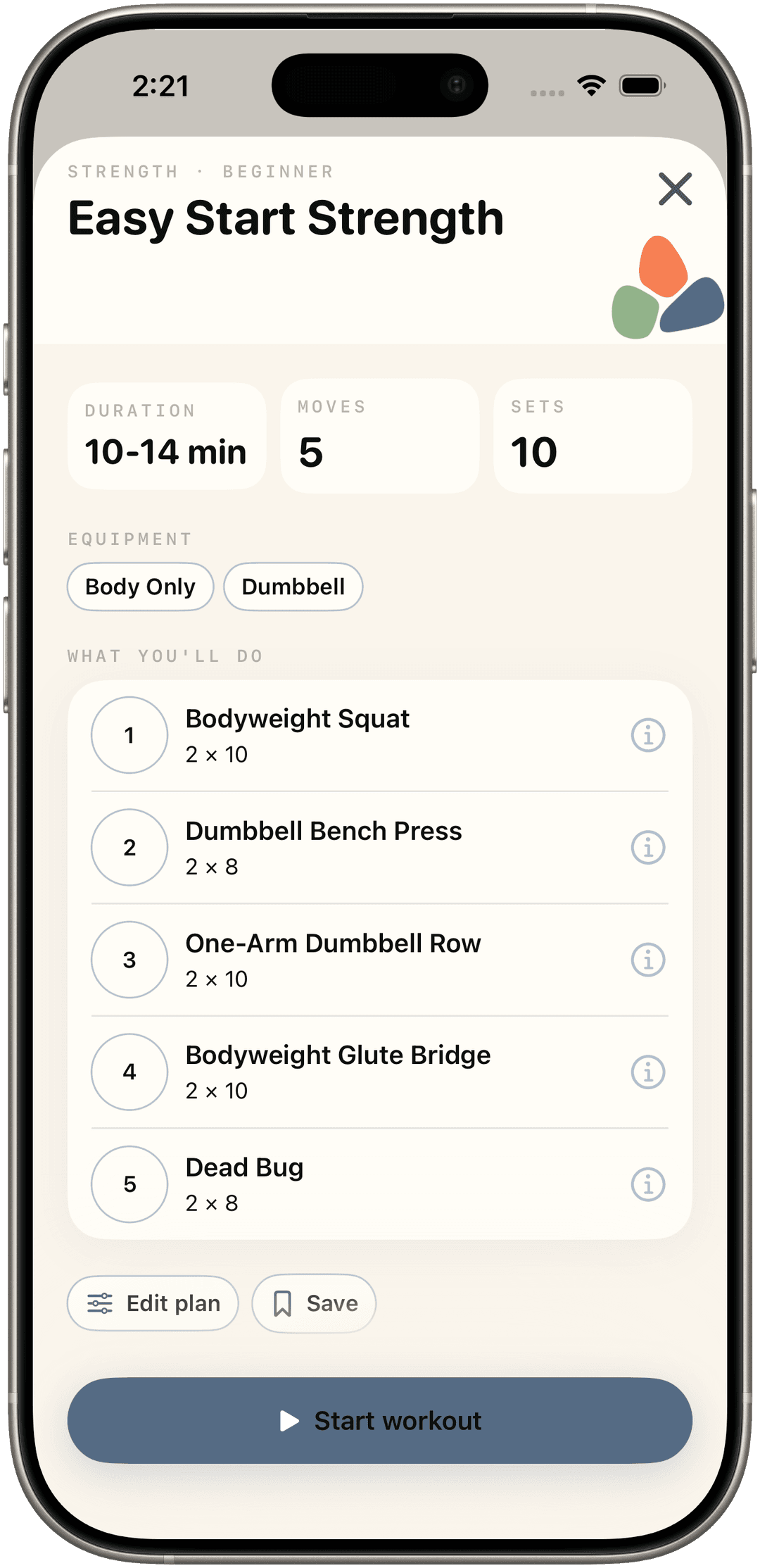 Strength workout preview